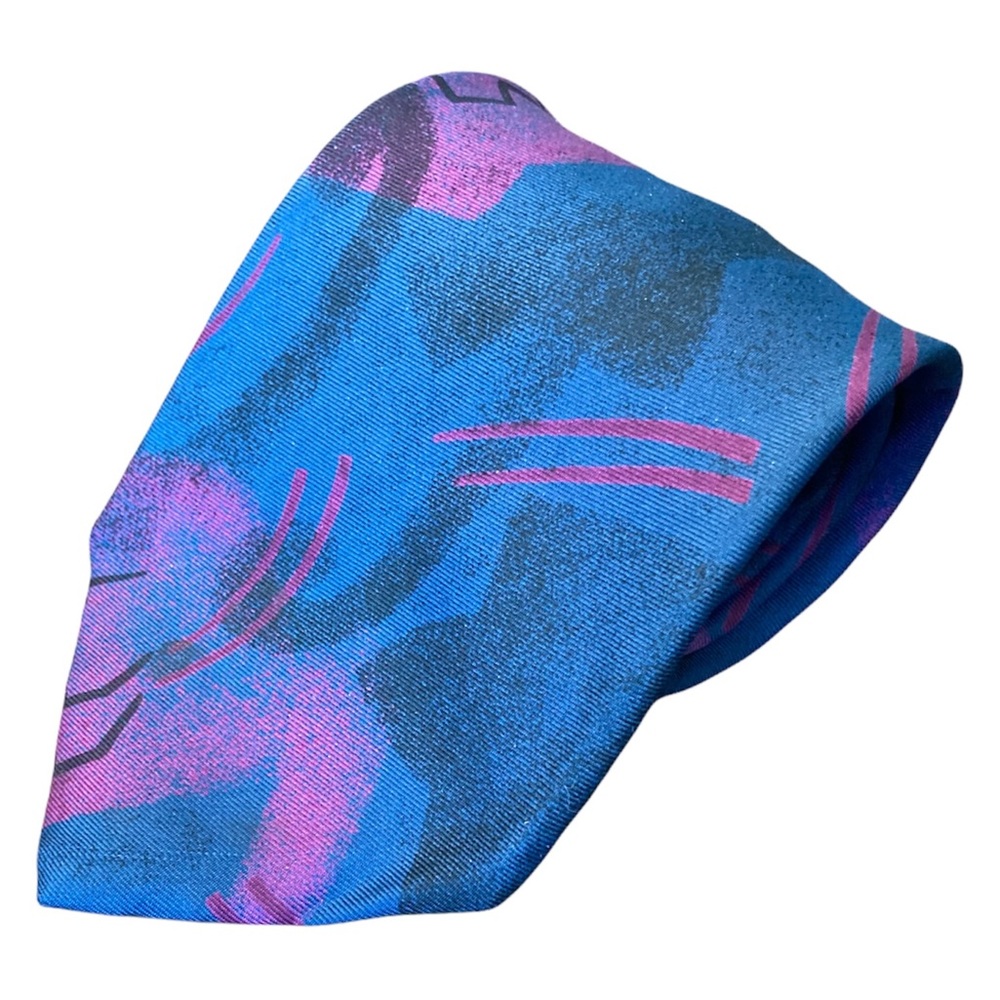 LEISHMAN/TIP TOP•100% SILK • PURPLE/BLUE AWESOME MEN’S TIE